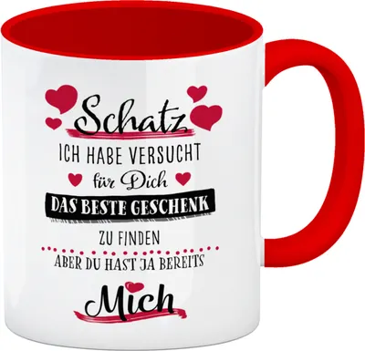 Produktbild von Bestes Geschenk für Schatz zum Valentinstag Kaffeebecher Rot