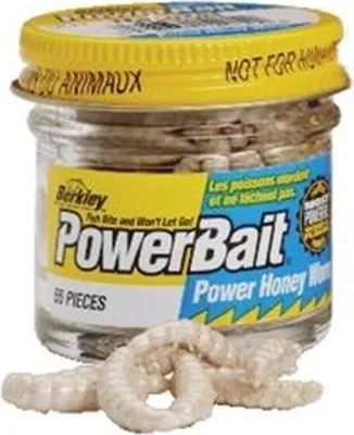 Produktbild von Berkley PowerBait Power Honey Worm - künstliche Bienenmade, Farbe/Aroma/Länge/Gewicht:White / Garlic / 2.5cm
