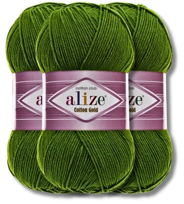Image de Alize 3 x 100 g de laine Coton Gold, uni, crochet, tricot (35)
