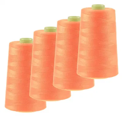 Produktbild von 4 x 4572m Overlock-Garn Overlock-Nähgarn Polyestergarn Farbe 501 bis 540, Farbe:A536 pfirsichorange
