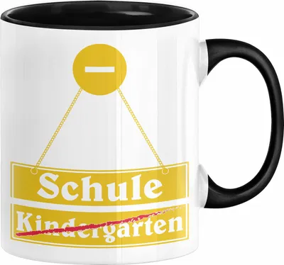 Produktbild von Einschulung Tasse Geschenk für Jungs Jungen 1. Schultag Grundschule (Schwarz)