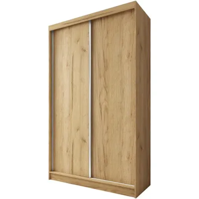 Produktbild von BEAUTYSOFA | Kleiderschrank MARIO II 120 cm Eiche Artisan – Moderner Schrank ohne Spiegel, mit Schiebetüren und Schubladen, Minimalistisches Design