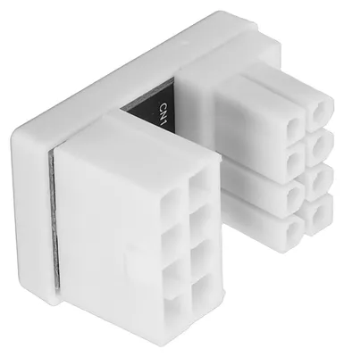 Zdjęcie produktu dla Złącze PCIe do karty graficznej, 8-pinowe, żeńskie na męskie, kąt 180 stopni, typ RVS, obudowa z tworzywa ABS, złącze zasilania do karty graficznej w komputerze stacjonarnym, kolor biały