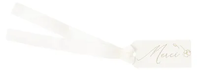 Productafbeelding van 10 bedankkaartjes voor een doop, 5 x 2 cm, goudkleurig met bloemen