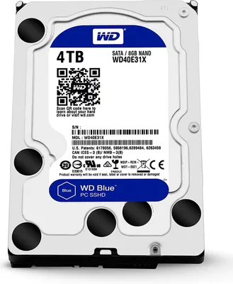Produktbild von WD Blue 4TB SSHD 3,5' interne Festplatte SATA3 5400U/min 64MB Cache WD40E31X