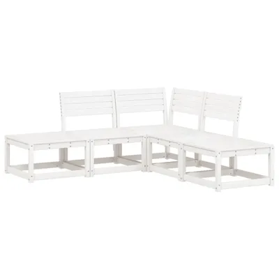 Produktbild von 5-tlg. Garten-Sofagarnitur Weiß Massivholz Kiefer