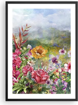 Produktbild von Gerahmtes Poster - Schwarzer Rahmen - blume sommer natur - 50x70 cm - Wand Bild - Wanddeko - Wandbilder - Kunstposter - Wandposter - Bilderrahmen - Bilder - Kunstdruck - Wandbild - P2BPA50x70-3843