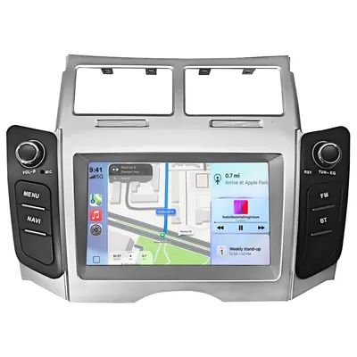 Produktbild von 7'' Autoradio Android Carplay Android Auto 2+64GB Für Toyota Yaris P9 2005-2011 GPS Navi BT WiFi SWC FM RDS DSP 2DIN USB DAB+