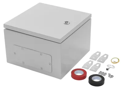 Obrázek produktu pro Voděodolná elektrodistribuce – kryt – IP65 – IK08 – montáž na zeď – montážní deska – 30 x 30 x 20 cm