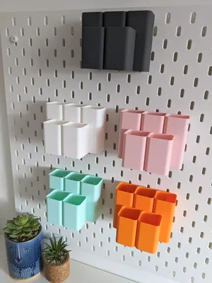 5-Fach Container für Ikea Skadis, weiß, 12x8x9 cm