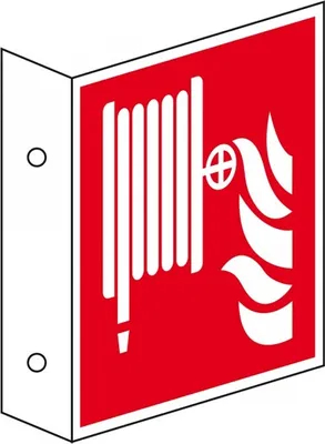 Produktbild von Dreifke® Schild I Brandschutz-Fahnenschild Löschschlauch, doppelseitig, Kunst...