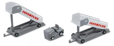 Produktbild von Herpa 573153 - 1/200 Interflug historic passenger stairs (2) with tractor (1)