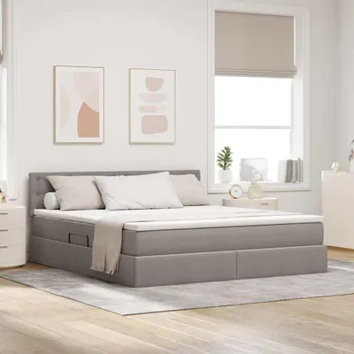 Obrázok produktu pre Maison Exclusive – úložný priestor s matracom Taupe 180 x 200 cm drevený materiál