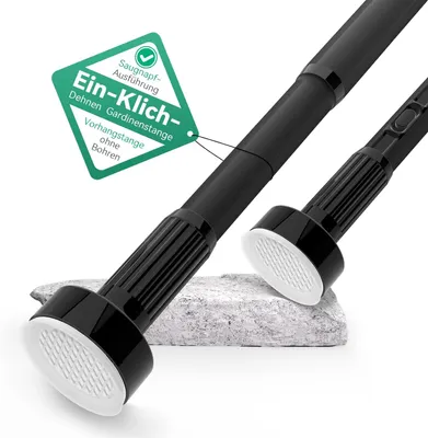 Produktbild von Vorhangstange ohne Bohren, teleskopisch, 100-170 cm, Ø 32 mm, schwarz