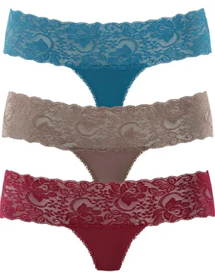Produktbild von VIVANCE String petrol, taupe, bordeaux Größe 44/46, KI-generiertes Bild