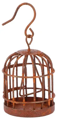 Produktbild von Elzusha – Miniatur-Vogelkäfig aus Schmiedeeisen, Dekoration für Garten und Terrasse
