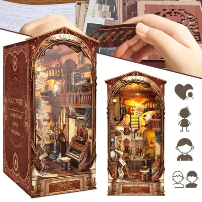 Obrázek produktu pro Sada pro stavbu miniaturního modelu "Kouzelného světa" do knihovny - 3D puzzle - Plast - Vhodné od 14 let - Dekorace do domácnosti