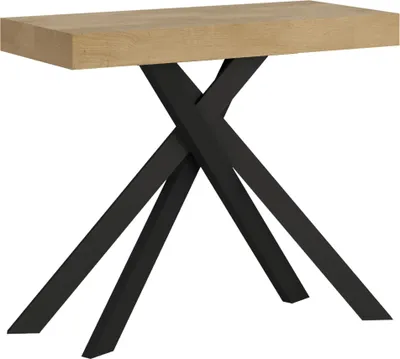 Zdjęcie produktu dla ITYHOME - Konsola rozkładana 90x40/300 cm Krack dąb naturalny nogi w kolorze antracytu
