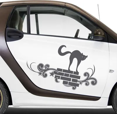 Produktbild von Aufkleber - Autoaufkleber-Set Moonlight Kitty, 2 Stk. je 104cm x 60cm dunkelgrau - Tuning Carystyling Heckscheibe Auto