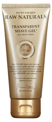 Image de Raw Naturals, transparent, 100 % végétalien, hydratant et adoucissant, gel de rasage, 100 ml