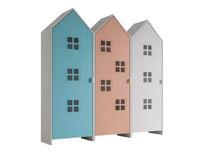 Schrank Casami Bruges 37 x 172,8 x 171,3 cm MDF Blau Rosa Weiß