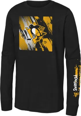 Immagine prodotto di Maglietta da bambino Pittsburgh Penguins NHL Half & Half Ls Ctn Taglia: Bambini L (11 - 12 anni)