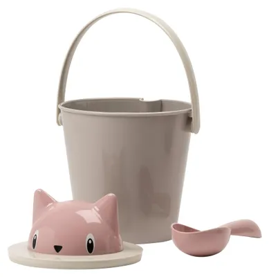 Image de Seau conteneur United Pets nourriture pour chats rose/gris (20 x 28 cm)