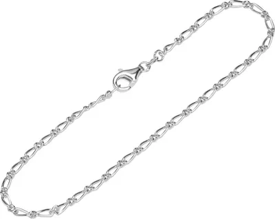 Produktbild von Armband 925 Sterling Silber 19cm Figaro Panzerkette rund Damen Armkette exquisit