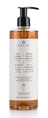 Image de 18x gfl Shampooing pour la peau et les cheveux "Prija" 380 ml "vitalisant" aux extraits de ginseng dans un distributeur à pompe | Bouteille (1 pièce)