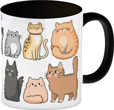 Produktbild von Katzenrassen Kaffeebecher in schwarz