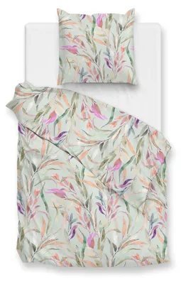 Produktbild von Zohome Green Bettbezug Tia - 155x220 cm + 1 Kissenbezug - Hergestellt aus 100% Baumwoll-Satin