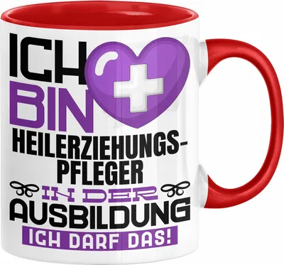 Produktbild von Heilerziehungspfleger Ausbildung Tasse Geschenk Ich Bin Heilerziehungspfleger In Der Ausbildung Ich Darf Das Geschenkidee Spruch (Rot)