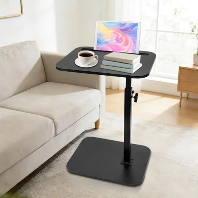 Produktbild von Computertisch C-förmiger Beistelltisch, höhenverstellbar, kleiner Beistelltisch für Sofa, 360° drehbarer Sofatisch, Couchtisch, Couchtisch, Beistellti