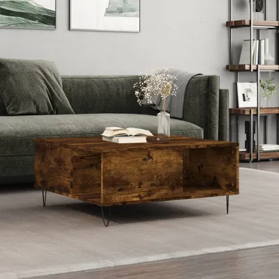 Produktbild von The Living Store Couchtisch Räuchereiche 80x80x36,5 cm Holzwerkstoff
