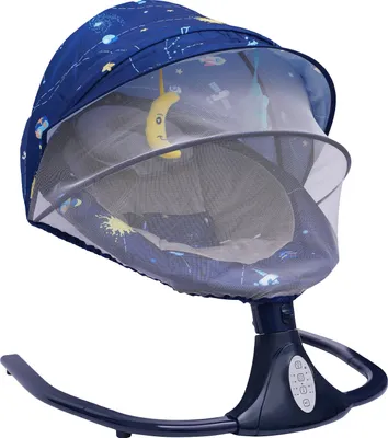 Produktbild von Elektrické dětské houpátko s dálkovým ovládáním + 4 rychlosti + hudba + Bluetooth + funkce časování Dětské houpátko (modré) pro 0-20 měsíců