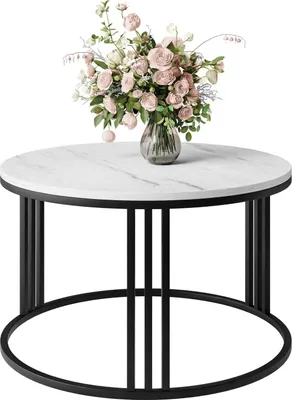 Produktbild von Runder Couchtisch LORI LEVANTO Schwarz / marmor levanto