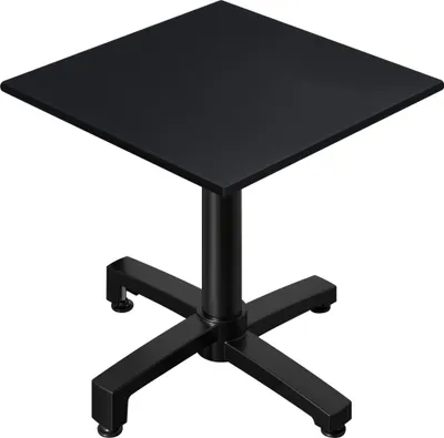 Produktbild von CPBC | HPL Bistro Tisch | B:T:H 70 x 70 x 78 cm | Schwarz / Aluminium | Zusatzgewicht | Quadratisch | Bistrotisch Gastro Tisch