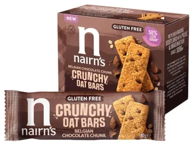 Productafbeelding van Nairns Crunchy Oat Bars Chocolate Belgian Glutenvrij (160 gr)