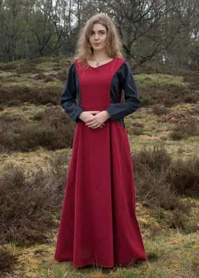 Zdjęcie produktu dla Średniowieczny strój, Surcot Andra, czerwony - Średniowieczny strój Średniowieczny strój Viking LARP rozmiar: S/M