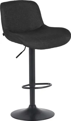 Produktbild von CLP Barhocker Solon Schwarz höhenverstellbar und drehbar mit Rückenlehne schwarz Material Stoff