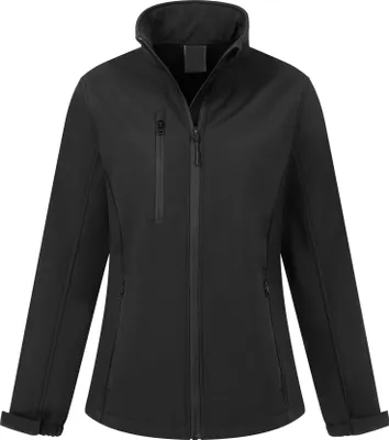 Produktbild von Mivaro Damen Softshelljacke ohne Kapuze in Schwarz - wasserdicht & winddicht, atmungsaktive Übergangsjacke mit Stehkragen, 8000mm Wassersäule, Größen XS bis XXL