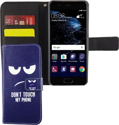 Produktbild von Dont Touch My Phone Handyhülle Huawei P10 Klapphülle Wallet Case