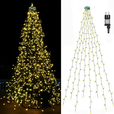 Produktbild von 3m LED Weihnachtsbaum Lichterkette mit Timer und 8 Lichtmodi Christbaumbeleuchtung Lichternetz für Christbaum Weihnachten Party Deko