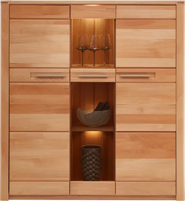 Produktbild von Highboard inkl. Beleuchtung, Front Kernbuche massiv NEWTON-36