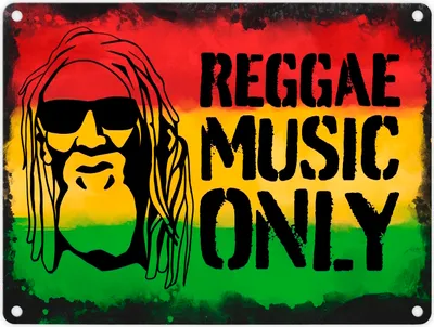 Produktbild von Reggae Music Only Metallschild in 15x20 cm mit Rastafarigesicht