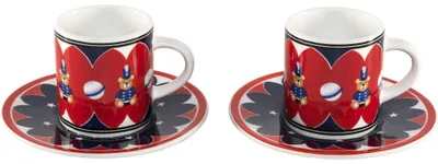 Imagen del producto de Tazas de café Bialetti, juego de 2 unidades, color rojo/azul