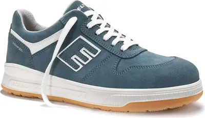 A single blue shoe is shown against a white background.