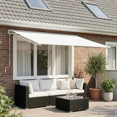 Immagine prodotto di vidaXL Tessuto di ricambio per tende da sole, bianco, 600 x 350 cm, poliestere