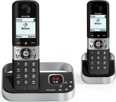 Immagine prodotto di Telefono cordless duo dect nero con segreteria Alcatel F890VOICEDUONOIR