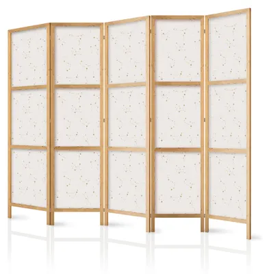 Produktbild von Muralo Japanischer PARAVENT 5-teilig Raumteiler klappbar PREMIUM-Vliesleinwand STERNKONSTELLATIONEN für Schlafzimmer 225cmx172cm